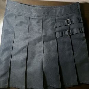 Navy Blue Pleated Skirt